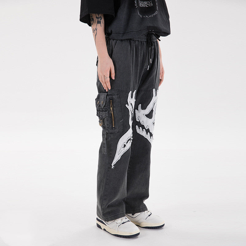 Embroidered Baggy Jeans