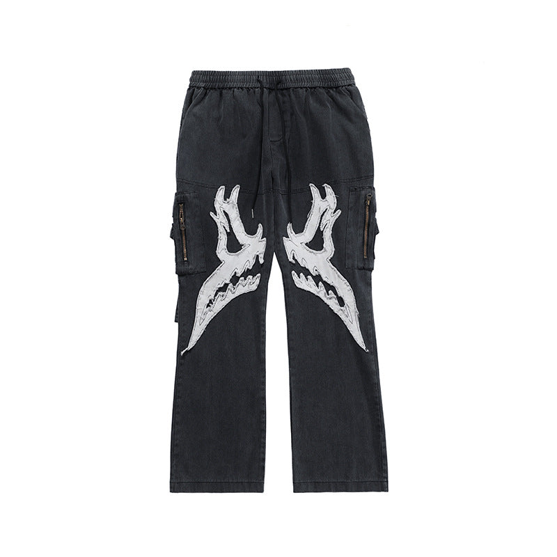 Embroidered Baggy Jeans