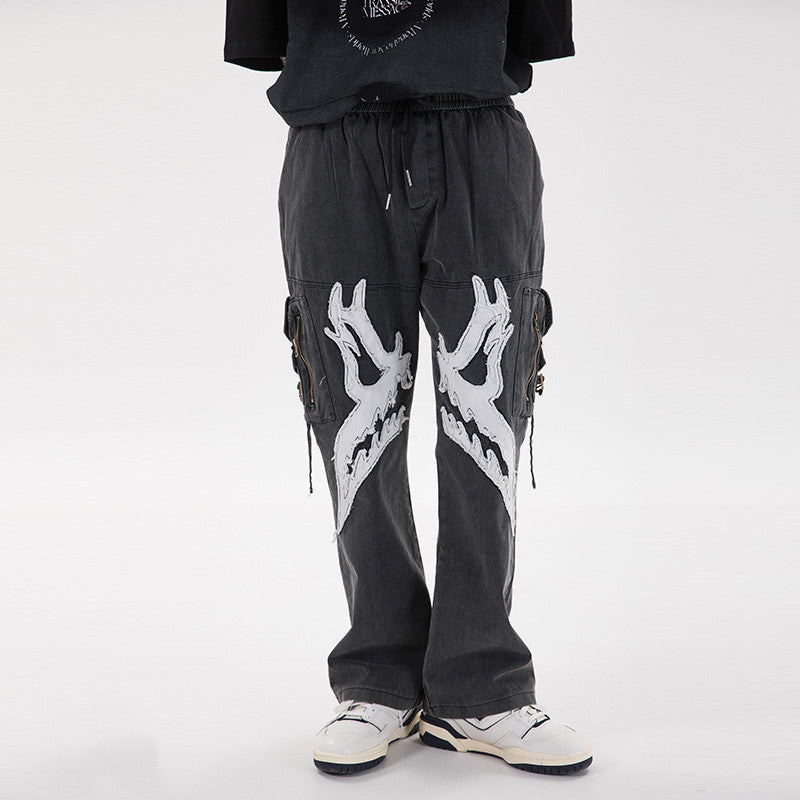 Embroidered Baggy Jeans